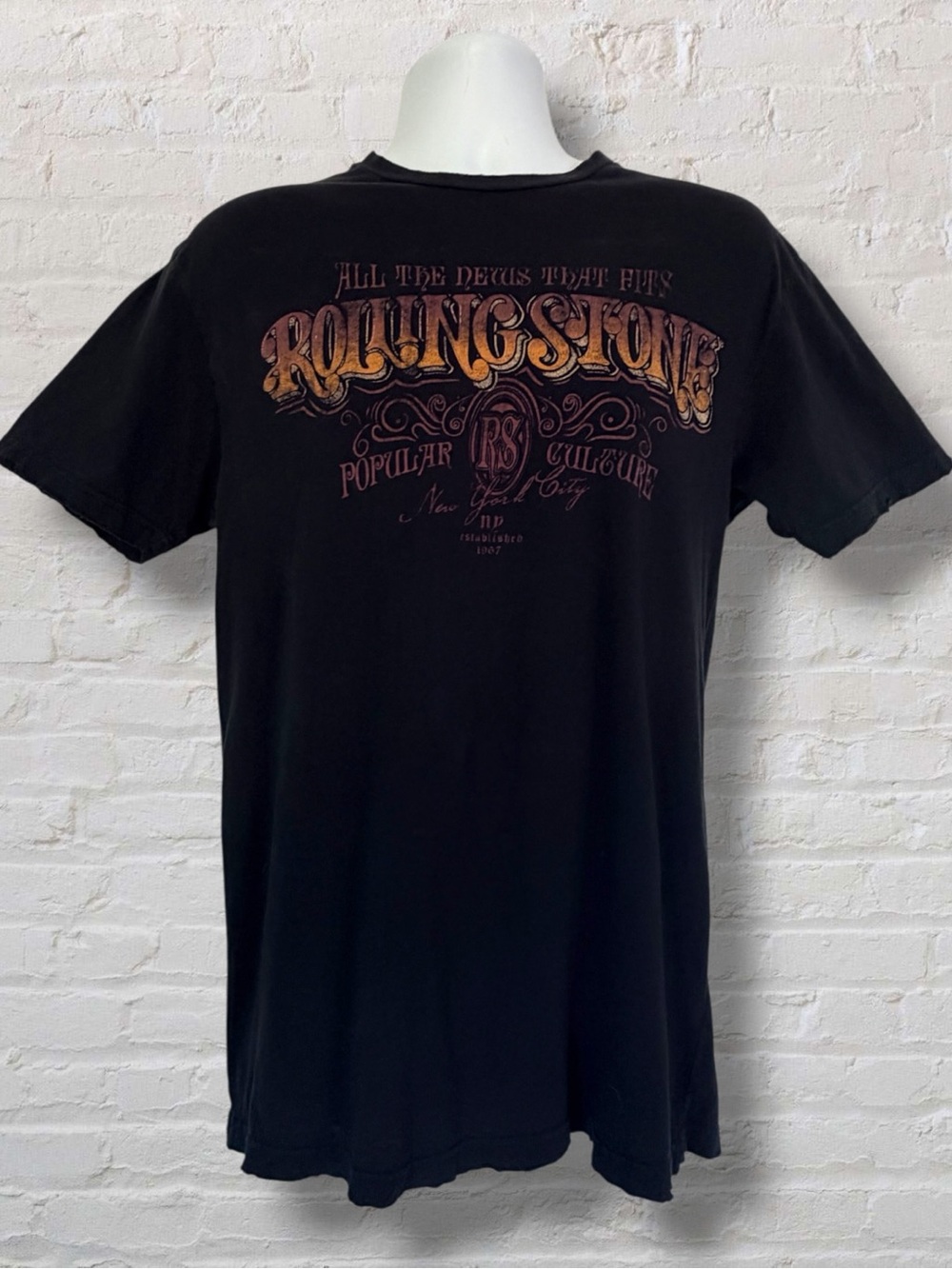 Rolling Stone Collection Graphic T Shirt Men’s L Black All The News That Fits